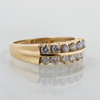 RING, 14k guld, med briljantslipade diamanter, tot vikt ca 2,8 g