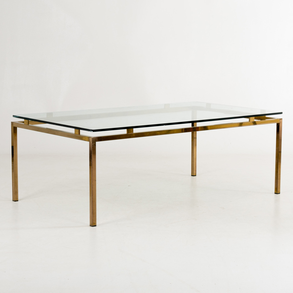 SOFFBORD, mässing och glas, 1900-talets andra hälft