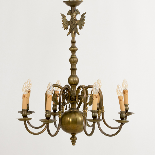 TAKKRONA, malm, större modell, barockstil, 1900-talets första hälft 