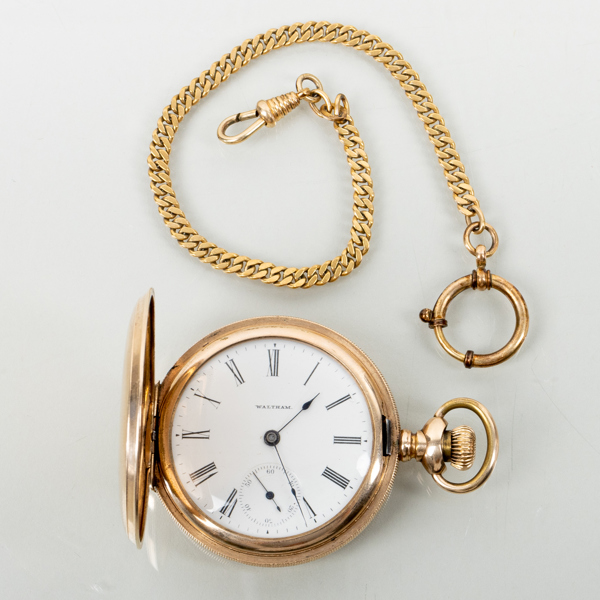 FICKUR, 14k guld, Waltham, savonett, tot vikt ca 100 g 