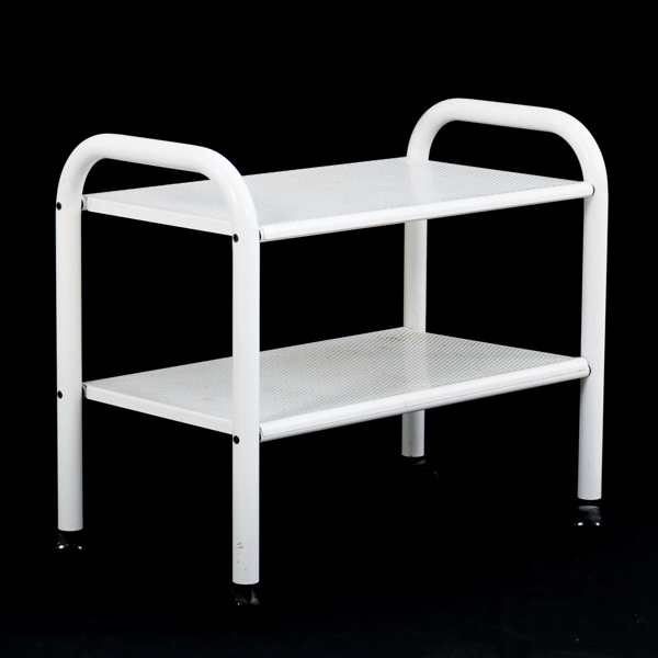 SIDOBORD, vitlackerad metall, 1980-tal
