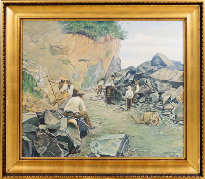 OIDENTIFIERAD KONSTNÄR, olja på duk, 1900-tal, signerad H Carlstedt 