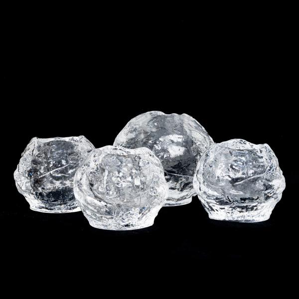 LJUSLYKTOR, 4 st, glas, "Snowball", Kosta