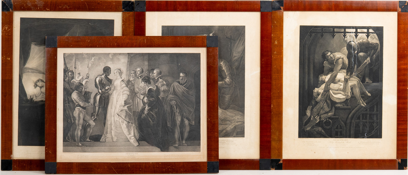 KOPPARSTICK, 4 st, efter William Shakespeare, 1800-tal