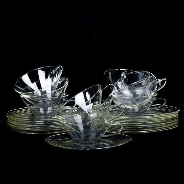 KAFFESERVIS, 23 del, glas, Schott & Gen, Feuerfest Saale-glas, Jena, Tyskland, 1900-tal