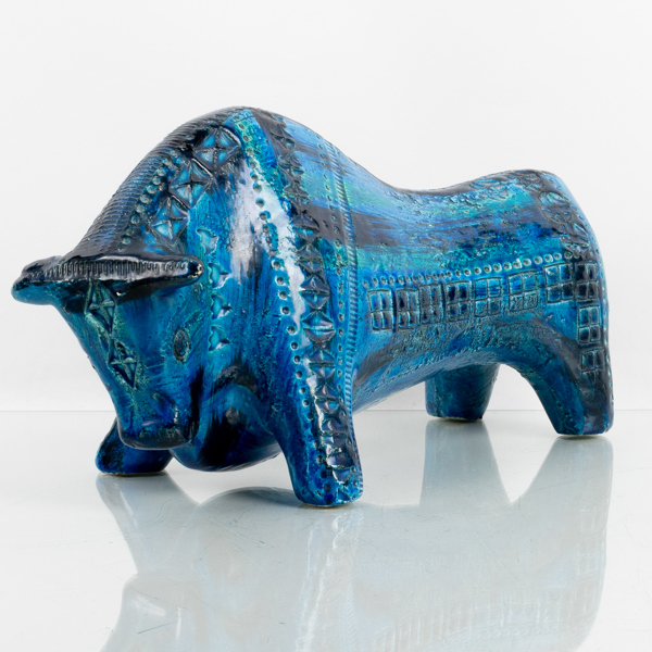 ALDO LONDI, figur, stengods, "Rimini Blue" Bitossi, Italien, 1960-/70-tal