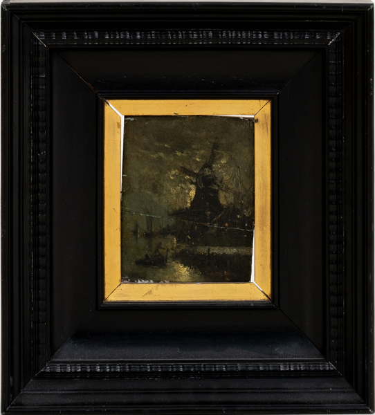 OKÄND KONSTNÄR, olja på träpannå, 1800-tal, osignerad