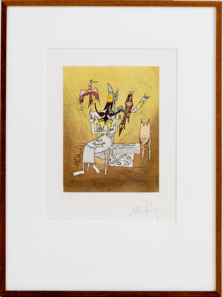 WIFREDO LAM (1902-1982), färglitografi, signerad och numrerad 55/100