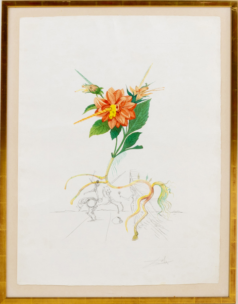 SALVADOR DALÍ (Spanien, 1904-1989), färgetsning med torrnål och pochoir, signerad