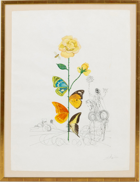 SALVADOR DALÍ (Spanien, 1904-1989), färgetsning med torrnål och pochoir, signerad
