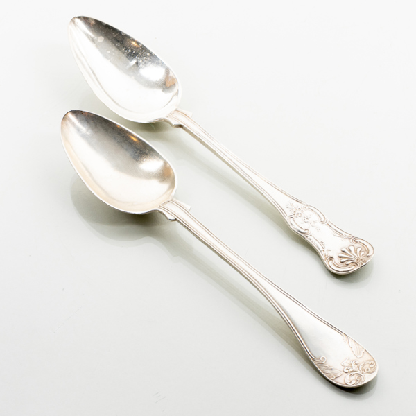 MATSKEDAR, 2 st, silver, Carlsson samt C Holm 1859, tot vikt ca 135 g