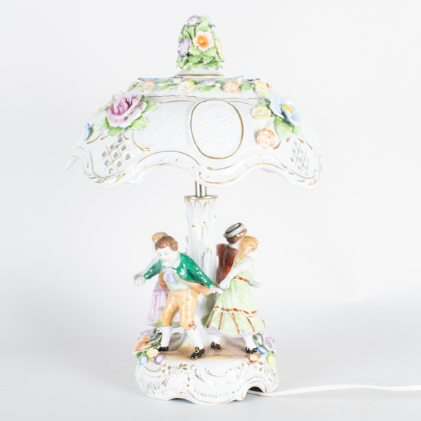 BORDSLAMPA, porslin, Porcelain Manufactory Plaue, GDR, 1900-talets mitt