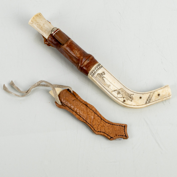 SAMEKNIVAR, 2 st, halvhorn, 1900-tal