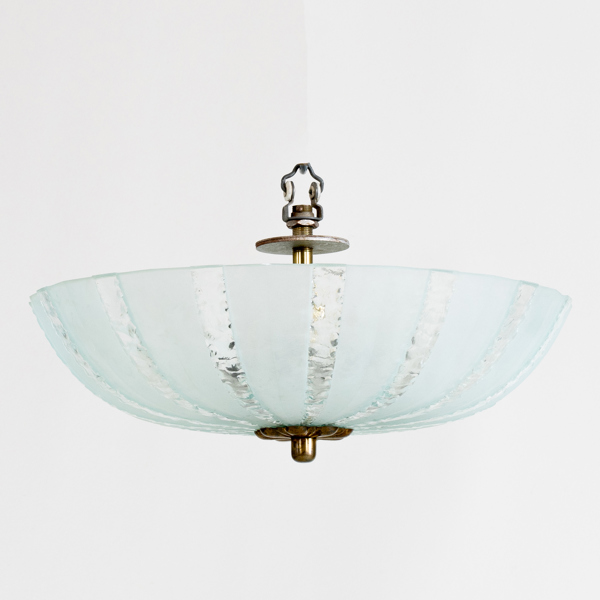 TAKPLAFOND, mässing och glas, 1930-tal