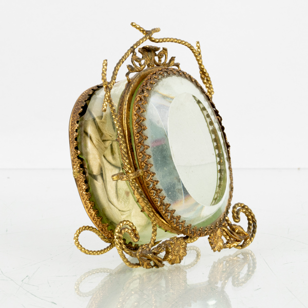 FICKURSSTÄLL, glas och mässing, 1900-talets första hälft