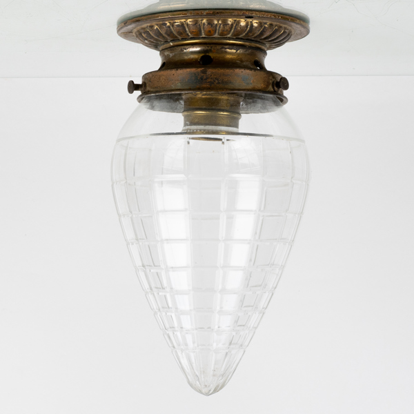 TAKLAMPA, glas och mässing, 1900-talets första hälft