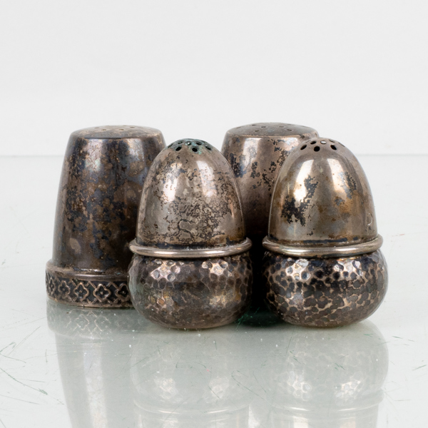 SALT- OCH PEPPARSTRÖARE, 2 par, silver, bla Ceson, 1981, tot vikt 50 g
