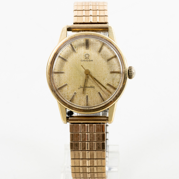 OMEGA, Seamaster, herrarmbandsur, guld på stål, 1900-talets mitt