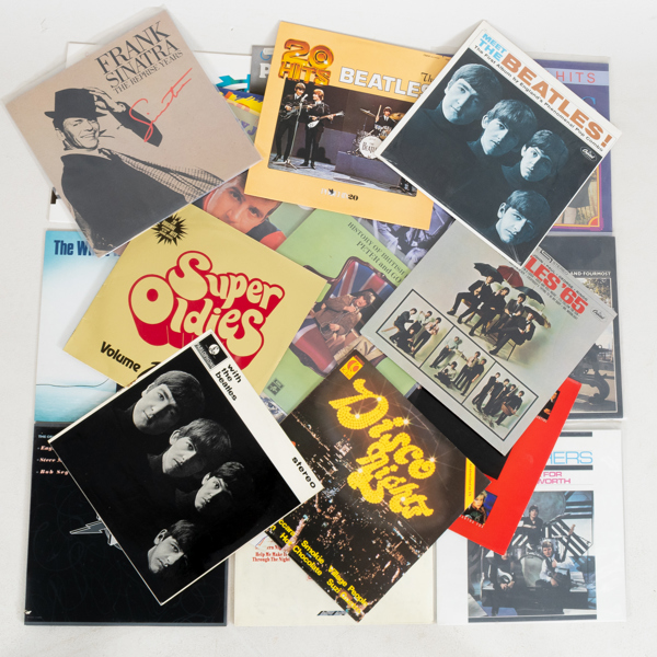 LP-SKIVOR, 30 st, bla The Beatles, Elvis, Frank Sinatra mm