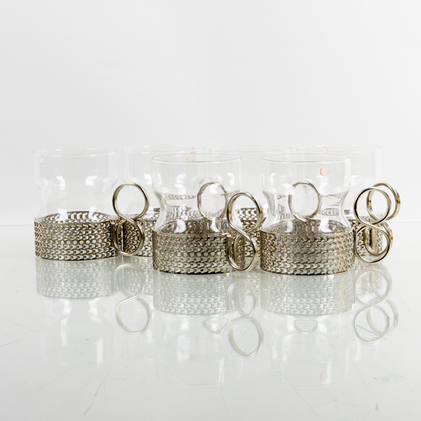 TE-/KAFFEGLAS, 6 st, glas, "Tsaikka", Timo Sarpaneva, Iittala, Finland