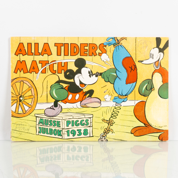 MUSSE PIGGS JULBOK 1938, "Alla tiders match", Walt Disney, Åhlen & Åkerlunds Förlag, Stockholm 1938