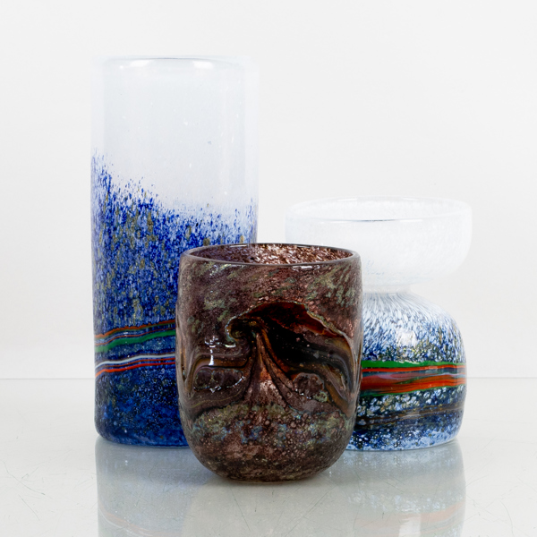 MILAN VOBRUBA (1934-2016), 3 st, vaser, glas, Gusum, 1900-talets andra hälft, signerade