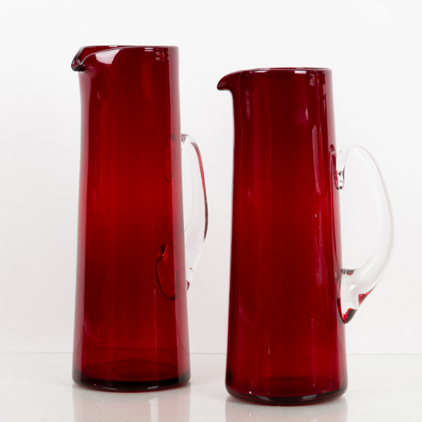 MONICA BRATT, 2 st, tillbringare, glas, Reijmyre glasbruk
