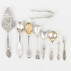 SAMLING BESTICK, 9 del, silver, 1800-/1900-tal, tot vikt ca 160 g