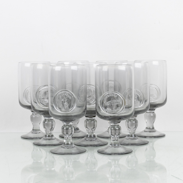 VINGLAS, 9 st, glas, Reijmyre glasbruk