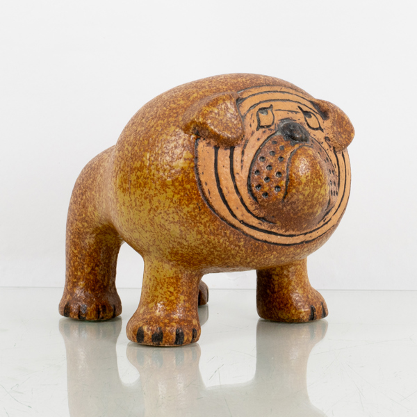 LISA LARSON, figur, stengods, bulldog, ur serien "Kennel", Gustavsberg