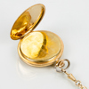 FICKUR, savonett, 14 k guld, J Karlström, Örebro, 1900-talets första hälft, tot vikt exkl kedja ca 73 g