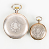 FICKUR, 2 st, silver, bla Omega, 1900-talets första hälft