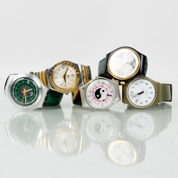 ARMBANDSUR, 5 st, Swatch, 1900-/2000-tal