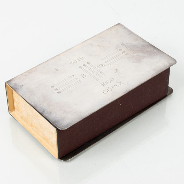 TÄNDSTICKSETUI, silver, stämplat Handarbete 1969