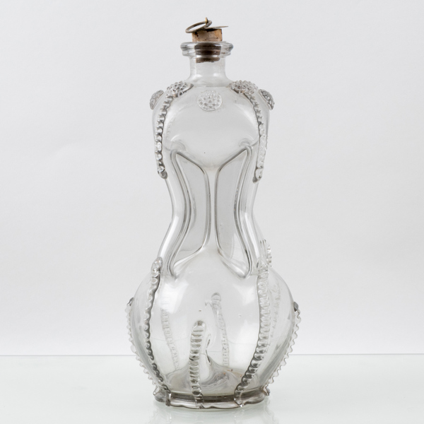 KLUCKFLASKA, glas, 1700-/1800-tal