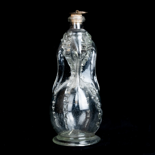 KLUCKFLASKA, glas, 1700-/1800-tal