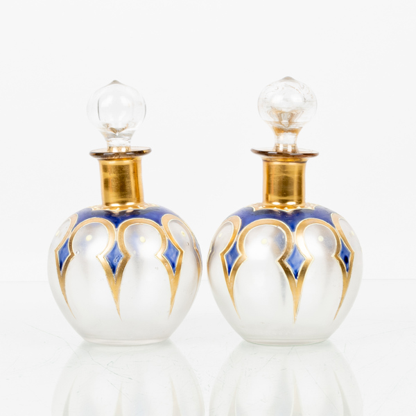 FLAKONGER, 1 par, glas, 1800-tal