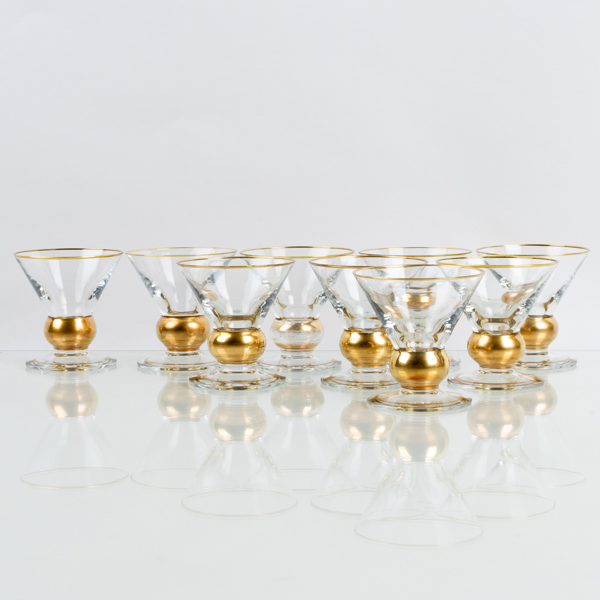 COCKTAILGLAS, 8 st, glas, 1900-talets första hälft