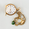 OMEGA, fickur, 14 k guld, 1900-talets första hälft, tot vikt exkl kedja ca 93 g