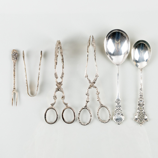 SILVERBESTICK, 6 del, silver, 1900-tal, tot vikt ca 160 g