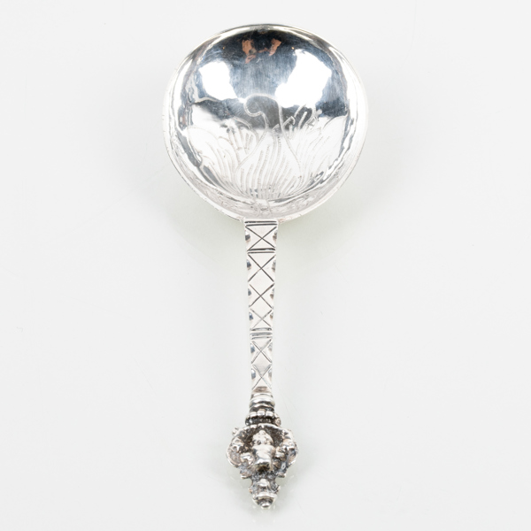 JOHAN SÖDERDAHL (verksam 1756-1799), brännvinssked, silver, Söderköping 1765