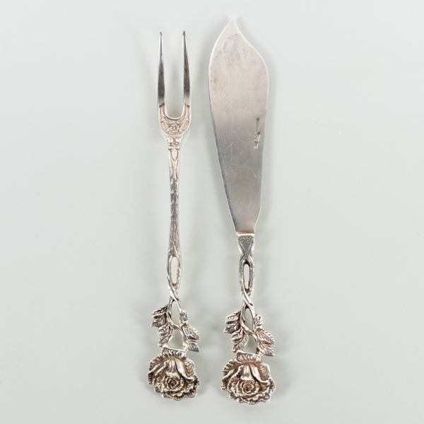 BAKELSEBESTICK, 2 del, silver, Gewe 1957, vikt ca 85 g