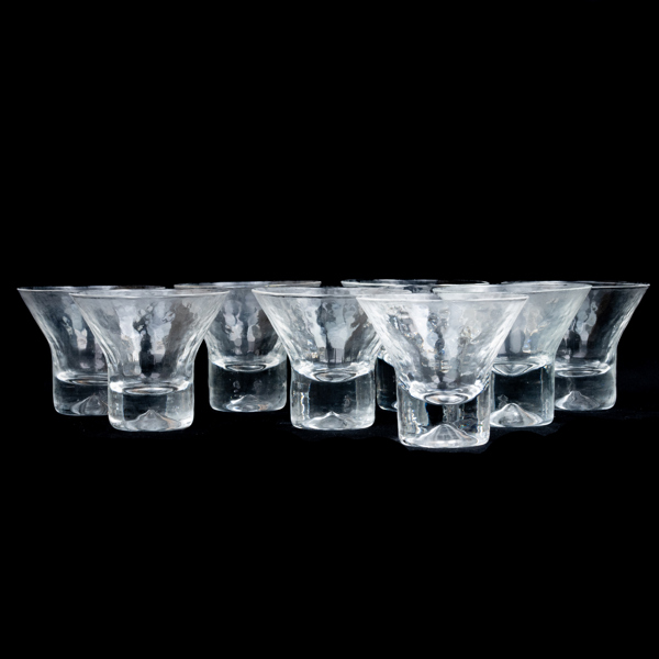 GÖRAN WÄRFF, 8 st, cocktailglas, "Rustica", Pukeberg, 1900-talets andra hälft