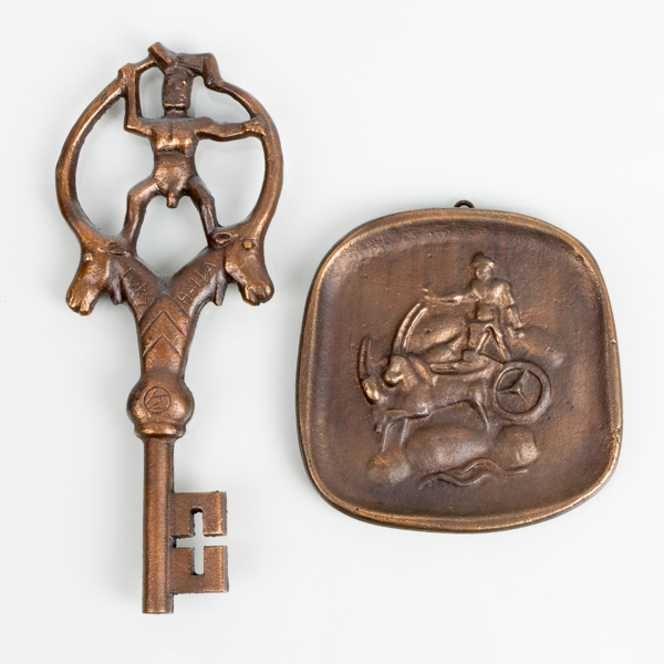 ALLAN EBELING (1897-1975), skulptur och väggrelief, brons