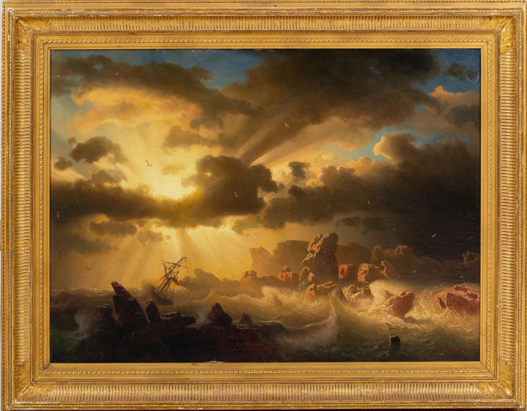 MARCUS LARSON (1825-1864), olja på duk, signerad