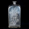 KARAFF, glas, etsad dekor och datering 1832