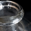KARAFF, glas, etsad dekor och datering 1832
