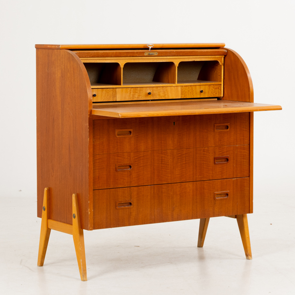 SKRIVBYRÅ, teak, 1950-/60-tal