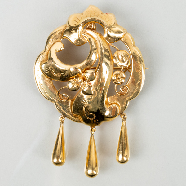 BROSCH, 18k guld, svenska stämplar 1962, vikt ca 6,8 g
