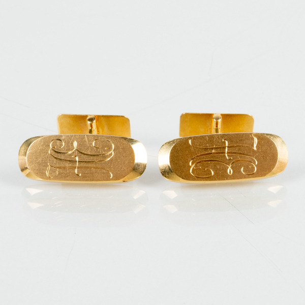MANSCHETTKANPPAR, 1 par, 18k guld, tot vikt ca 11 g
